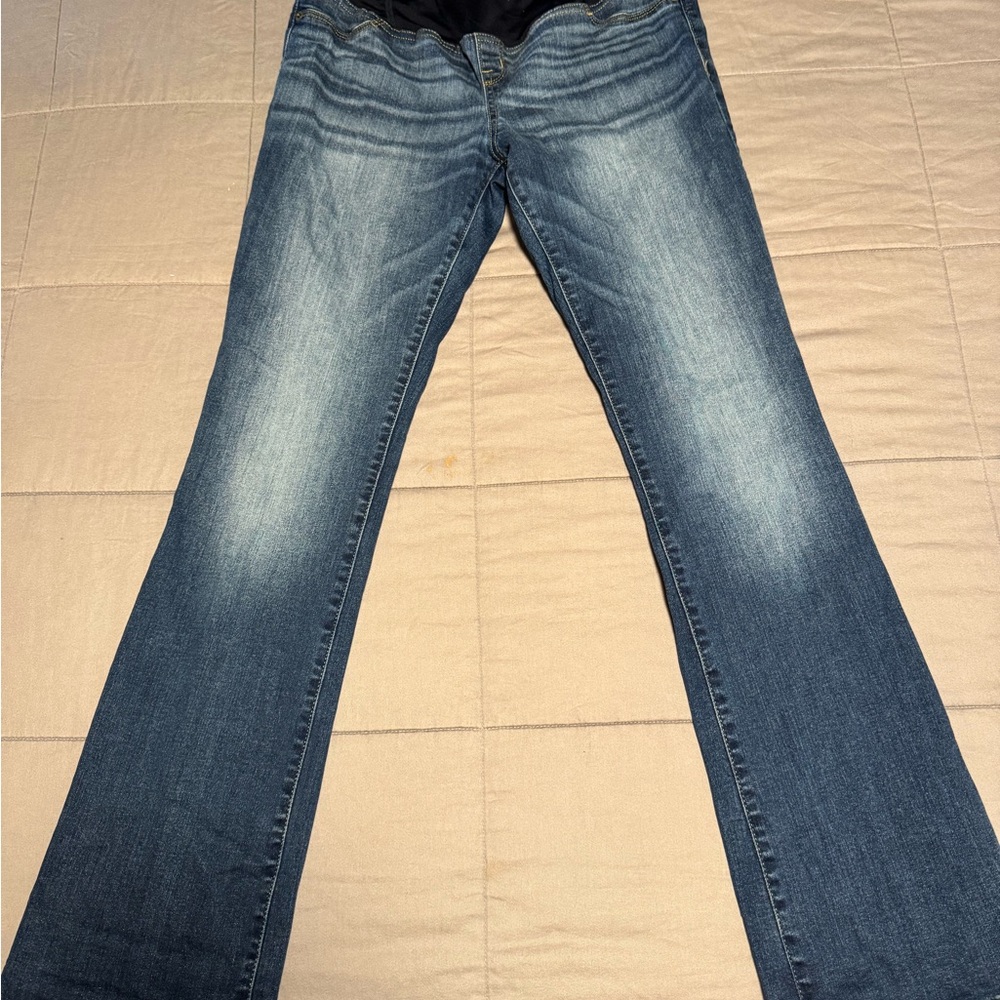 Ingrid & Isabel Medium Blue Skinny Boot Cut Maternity Jeans